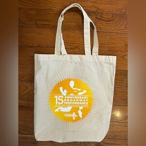 Book Of Mormon 15th Anniversary Broadway Canvas Tote Bag Natural Yellow Graphic
